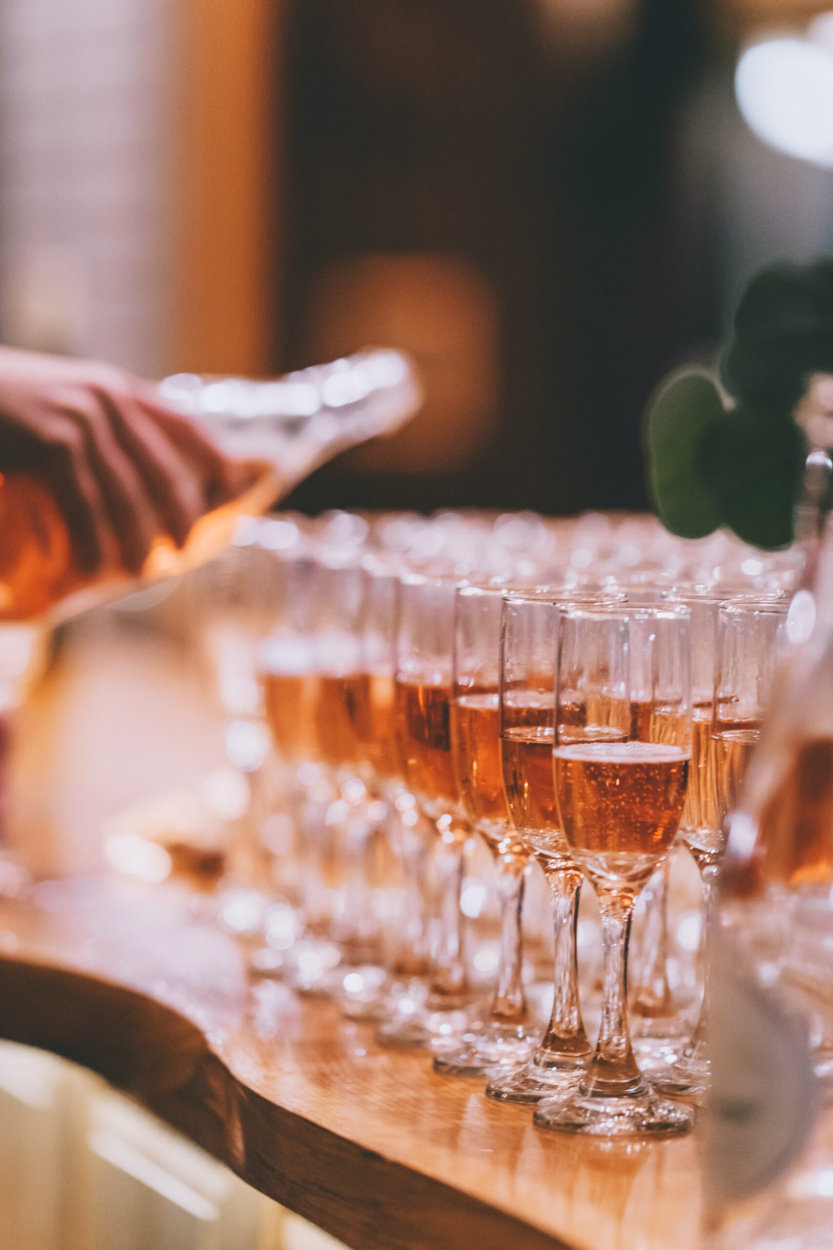 Wedding planner receptie champagne